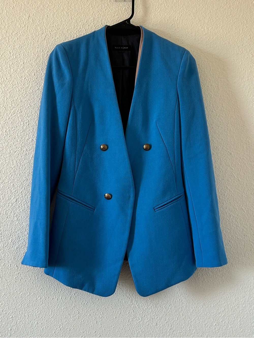 Nice Claup Turquoise blue double-breasted blazer Women’s Small Turquoise